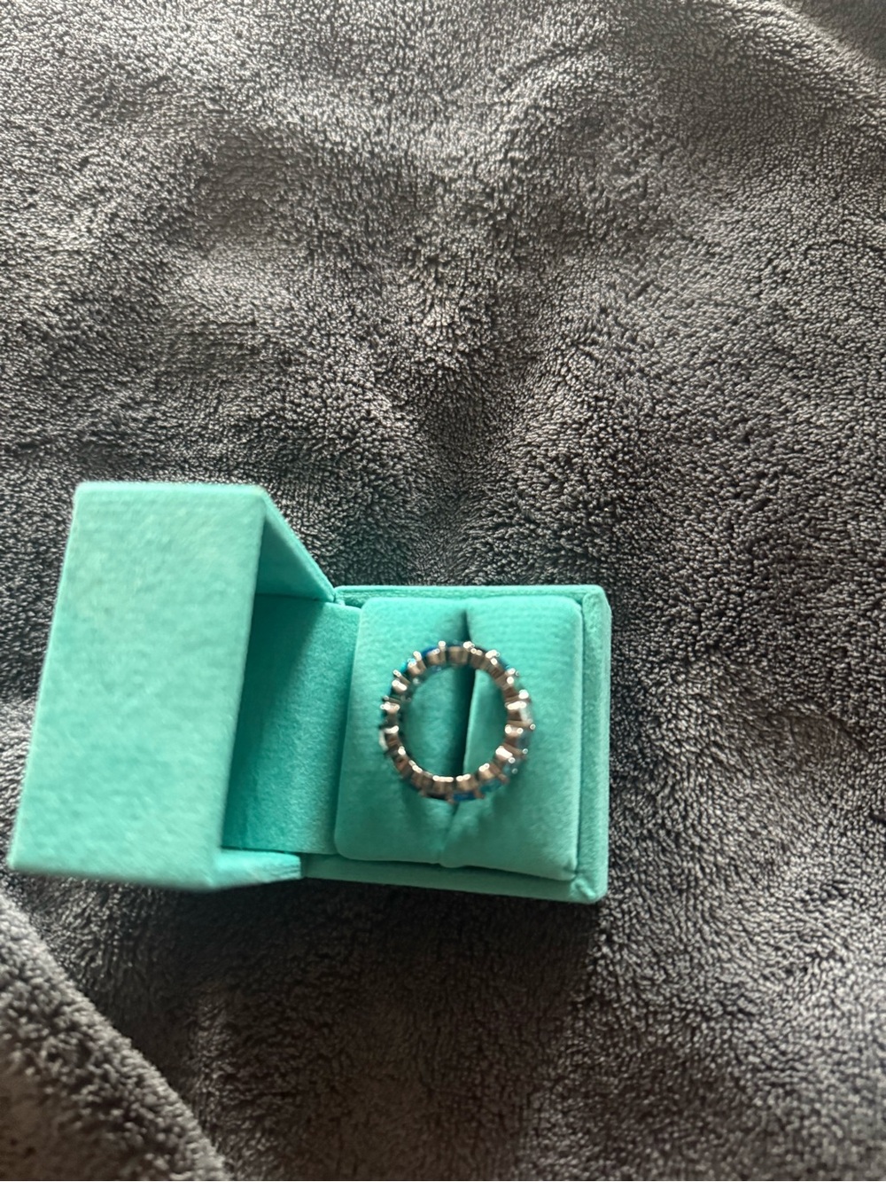 Kurt Geiger Blue Crystal Eternity Ring - Picture 4 of 7
